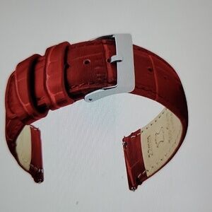 NIB Barton Alligator Grain Crimson 20mm Watch Band